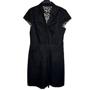 Donna Ricco New York Black Lightweight Denim Short Sleeve Dress Womens Size 14